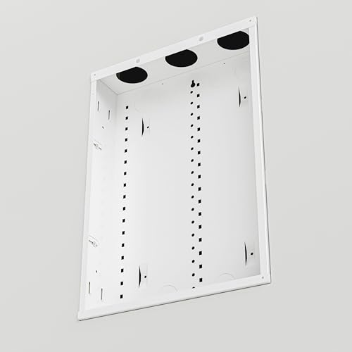 Legrand On-Q 20-Inch Structured Wiring Enclosure with Screw-On Cover, Durable Steel, Cable Management, Recessed or Surface Mount, Compatible with On-Q Accessories, Glossy White