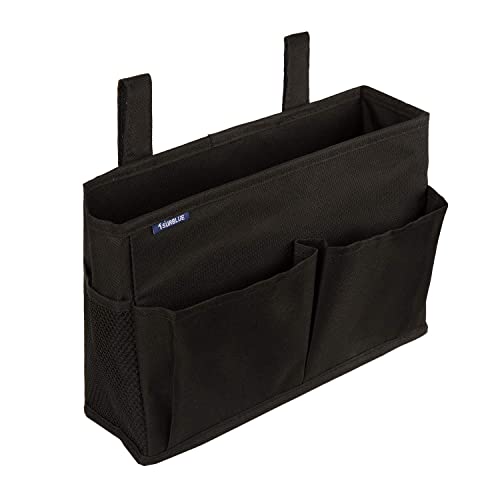 Surblue Caddy Hanging Organizer Bedside Storage Bag for Bunk and Hospital Beds, Black, Small