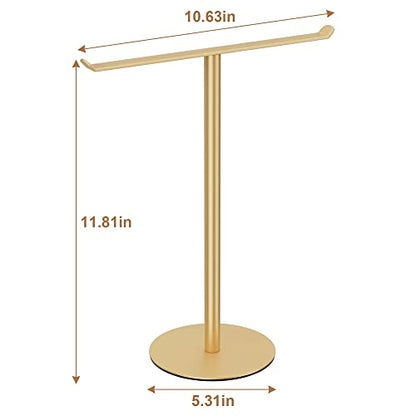 Gold Hand Towel Stand, T-Shape Hand Towel Holder for Bathroom, Display Fingertip Towel Holder Organizer and Bathroom Towel Racks,Kitchen Towel Rack