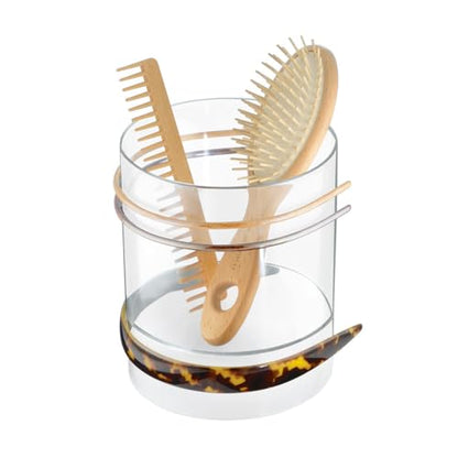 iDesign Clarity Collection Hair Accessories Organizer Canister, Clear | 6" x 6" x 7"