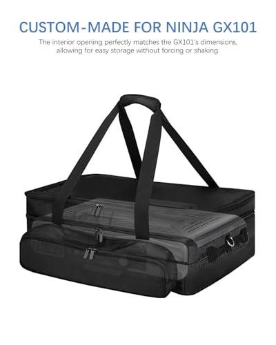 Carrying Bag for Ninja Sizzle Pro XL Indoor Griddle & Grill GX101 — 1280D Water-Resistant Oxford Shell — Cover for Ninja GX101 - Storage Case for Grill Plate & Accessories Tools, Bag Only