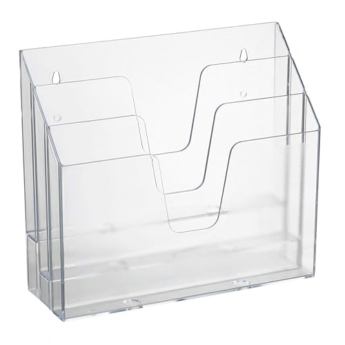 Horizontal Triple File Folder Organizer Sorter, Le... (Clear Crystal | Plastic)
