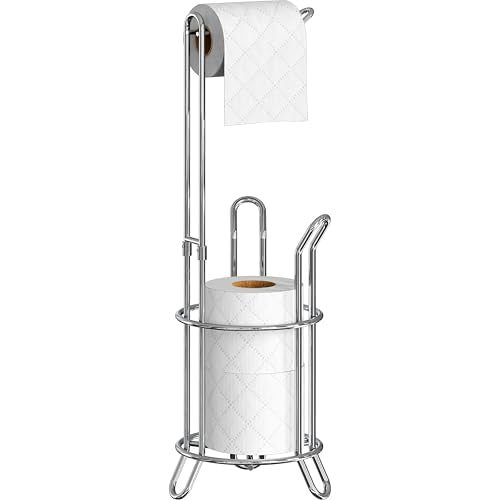 Bathroom Toilet Paper Storage Holder Stand Shelf,... (Chrome | Steel)