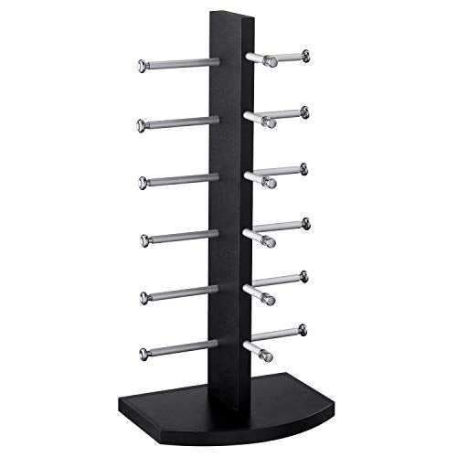 Polmart Sunglass / Eyewears Display Stand, Black (Single-Tower, 6-Pair Capacity)