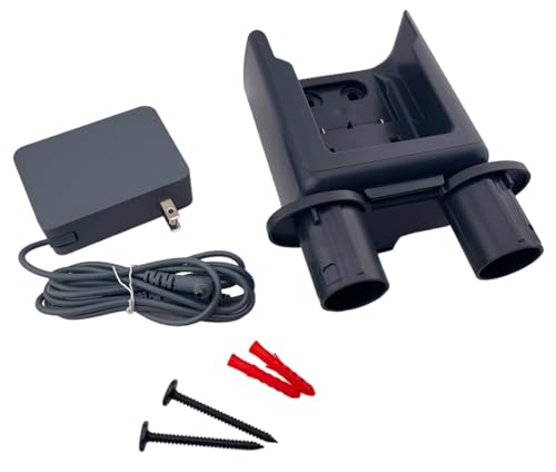 Replacement Wall Mount Accessory Holder Charging Docking Station + AC Power Adapter Charger Combo for Samsung Jet 60 Jet 70 Jet 75 Jet 75+ Series Fit Flex Pet Cordless Stick Vacuum Cleaner (Gray)