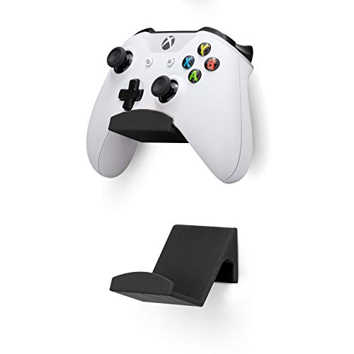 BRAINWAVZ Game Controller Holder Wall Mount Stand (2 Pack) for Xbox, PS5, Series X, ONE, PS4, PS3, Switch, Nintendo, PC & More, Fits Latest & Retro Gamepads, Stick On, Easy to Install, UGC1