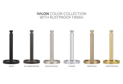 Ivilon Countertop Paper Towel Stand - Steady and Easy Tear - Fits All Paper Towel Rolls - Warm Gold
