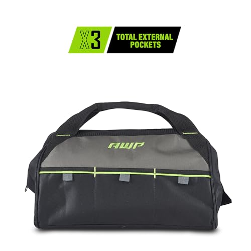 AWP Tool Bags, Premium Tool Bag, Black, Durable Tool Tote, for Professionals and Contractors