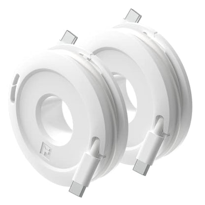 Side Winder Mini and Max Headphone, Earbud and Charging Cable Winder and Organizer Perfect for Wrapping Earbuds and Cords for Travel and Organization 2-Pack (White, Max)