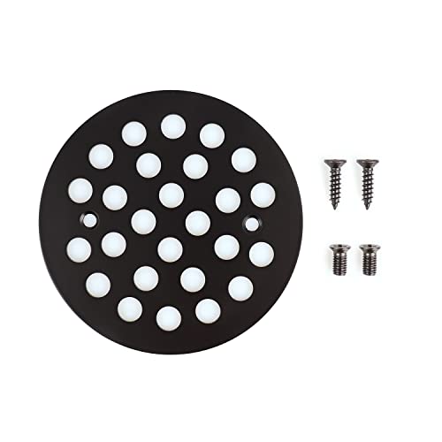 4-1/4 Inch Screw-in Round Floor Drain Cover Black | Replacement Shower Drainer Grates, 304 stainless steel drain grill filters debris, fits most household Shower Drain Cover
