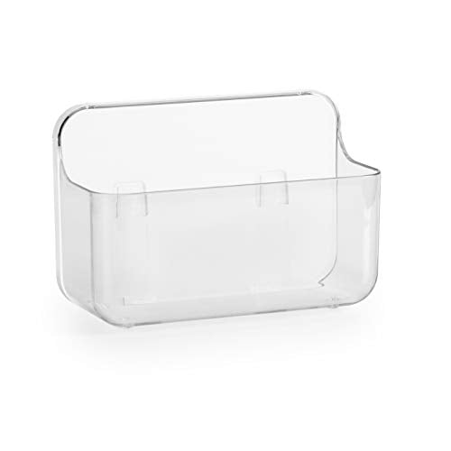 Adhesive Wall Organizer Bin, No-Drill, Clear, 7.1... (Clear | Plastic)