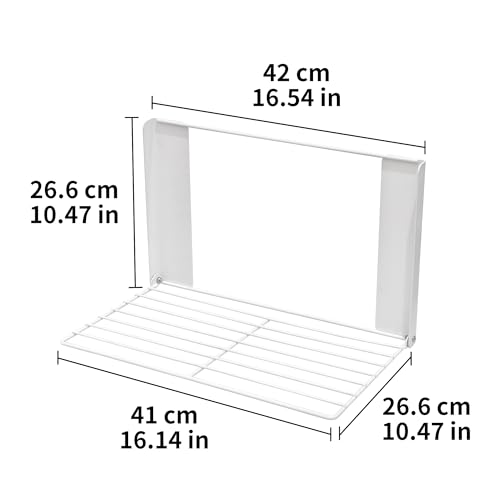 LEQ Clothes Drying Rack Magnetic Folding Shelf for Clothes and Towels, Magnet Rack Mount on Washing Machine Fridge, Durable Folding Rack for Laundry Room Bathroom Kitchen