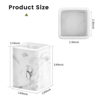 Luxspire Toothbrush Holders, Diatomite, 2 Pack, Marble | Fast Drying, Diatomaceous Earth, Electric Toothbrush Holder, Toothbrush and Toothpaste Holder, Bathroom Organizer Essentials
