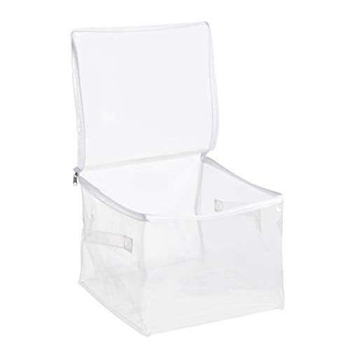 Amazon Basics Clear Zippered Storage Bags for Closet Organization, Stackable Clothing and Linen Storage Containers, 3-Pack