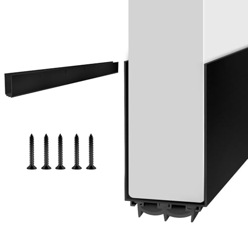Door Draft Stoppers for Door, 39” Length Weather Stripping Door Seal, Strong Adhesive Door Sweep for Exterior and Interior Doors（Black）