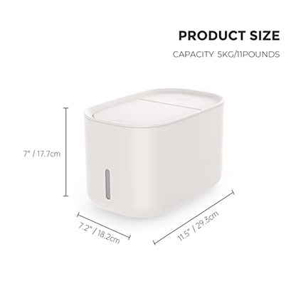 Zuutii Rice Storage Container,Food Container, Dry Food Storage,7.2lbs Pet Food Dispenser, 6.9Qt/11lbs Large Storage Bin with Lid,Silicone Ring & Moisture Proof,for Grain Cereal Soybean Corn,Begie