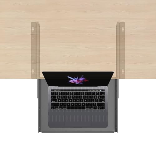 Sliding Under Desk Laptop Mount Shelf with Air Vents, 16" W | W 16.3" x D 12" Metal Under Desk Slide Out Tray Laptop Storage Tray for Laptop (16 Inch Wide)