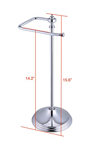 SunnyPoint Heavy Weight Classic Decorative Metal Fingertip Towel Holder Stand for Bathroom, Kitchen, Vanity and Countertops; Hanging Bar is 14.2" Height (Chrome, 15.6" x 5.6" x 5.6")