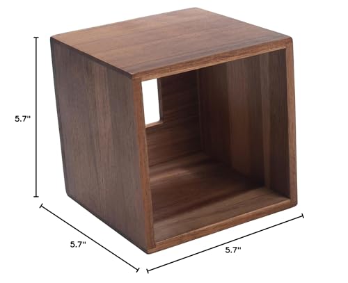 Tissue Box Cover, Square Tissue Box Holder, Acacia Wood Facial Paper Holder for Bathroom, Bedroom, Dinner Table, Office (1 Pack, 5.7 x 5.7 x 5.7 inch)