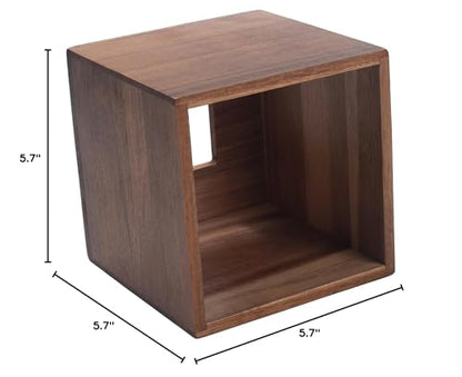 Tissue Box Cover, Square Tissue Box Holder, Acacia Wood Facial Paper Holder for Bathroom, Bedroom, Dinner Table, Office (1 Pack, 5.7 x 5.7 x 5.7 inch)