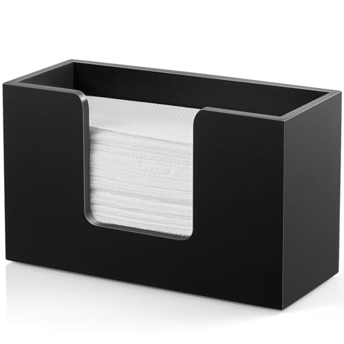Wooden Paper Towel Dispenser Countertop, Bathroom... (1 Pack-black | Pine Wood)