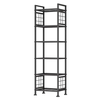 GIOTORENT 6-Wire Standing Storage Shelf for Bathroom Organizers and Storage & Laundry Room Organization, Metal Shelving Unit Pantry Rack for Kitchen & Bathroom, Black