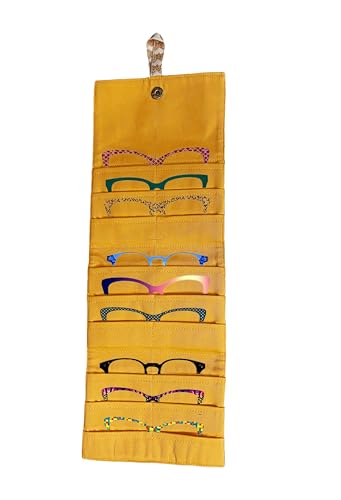 Eyeglass Topper Travel Wallet - 9-Slot Eyewear Organizer for Eyeglass Toppers & Accessories Portable Storage for Travel & Daily Use
