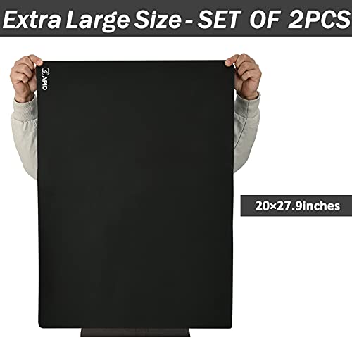 2Pcs Thick Silicone Mat Crafts Large Silicon Sheet... (Black | Silicone)