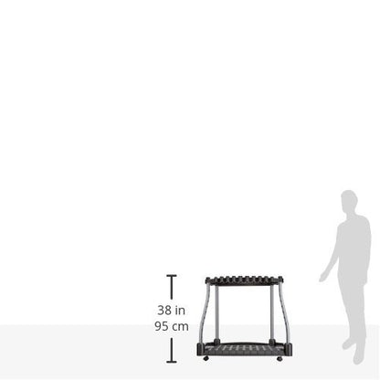 Rubbermaid Garage Tool Tower Rack Easy to Assemble Wheeled Organizes up to 40 Long-Handled Tools/Rakes/ Brooms/Shovles in Home/House/Outdoor/Shed Black