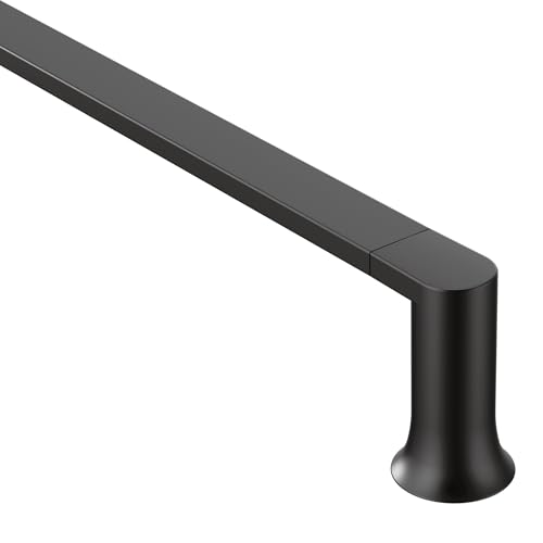 Moen Genta LX Modern Single Kitchen or Bathroom Towel Bar, 24-Inch, Matte Black, BH3824BL