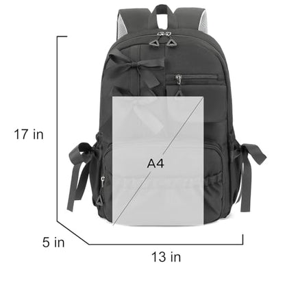 Kawaii Coquette Backpack with Bows for Girls School Bookbag | Teens High Middle Aesthetic Bag