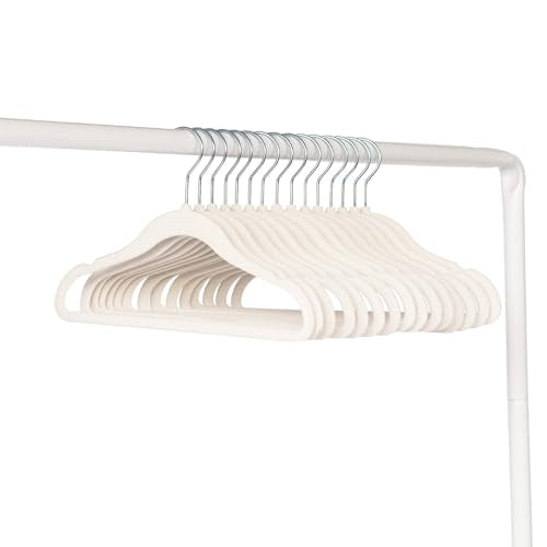 3 Sprouts Velvet Baby Hangers, Non Slip Slim, Cream, 30 Pack | Non-slip velvet, Notched shoulders, 360-degree swivel hook, 11.75 x 8 in, Infant and toddler clothes, Soft colors for nursery