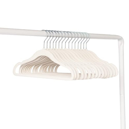 3 Sprouts Velvet Baby Hangers, Non Slip Slim, Cream, 30 Pack | Non-slip velvet, Notched shoulders, 360-degree swivel hook, 11.75 x 8 in, Infant and toddler clothes, Soft colors for nursery