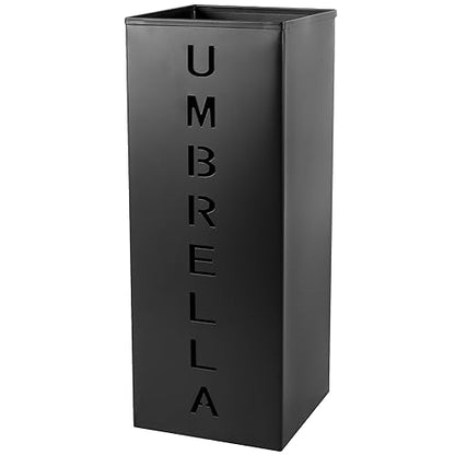 Metal Umbrella Holder, 16.5x6.3x6.3inch Square Free Standing Umbrella Rack Decorative Umbrella Holder Bin Multipurpose Walking Sticks Holder for Umbrella Cane Entryway Home Office (Style A)