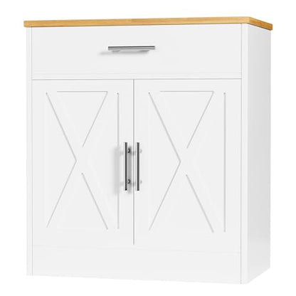 Shintenchi Farmhouse Storage Cabinets with Doors and Shelves,Kitchen Barn Door Storage Cabinet with Drawers,Coffee Bar Cabinet Buffest Sideboard for Dining Room,Bathroom,Entryway