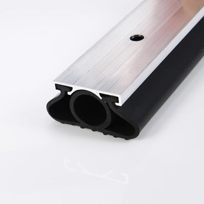 Heavy-Duty U+O Ring Universal Garage Door Bottom Seals Weatherstrip Rubber with Aluminum Track Retainer Kit (16 FT, 1-1/4" Width)