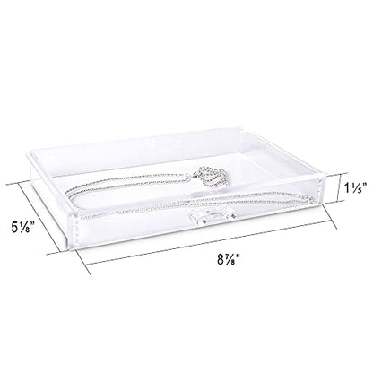 Extra Large Acrylic Jewelry Box for Women Girls 5... (Beige | Acrylic)