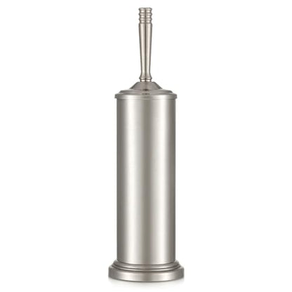 Stainless Steel Toilet Brush and Holder Set，Toilet Bowl Brush and Holder | Heavy Duty Silver Toilet Brush for Bathroom, Toilet Cleaner Brush，Deep Cleaning，Space Saving, Covered Brush（Stain Nickel）
