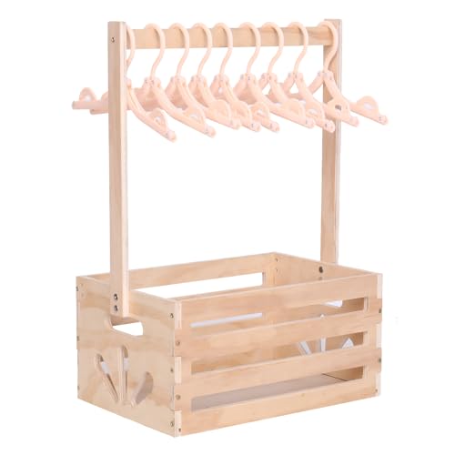 Wooden Baby Shower Crate Closet , Baby Storage nursery Crate Hamper with Handle, Gift Basket for Baby nursery Excluding hangers，Newborn Boy Girl Welcome Gift for New Mom Parents