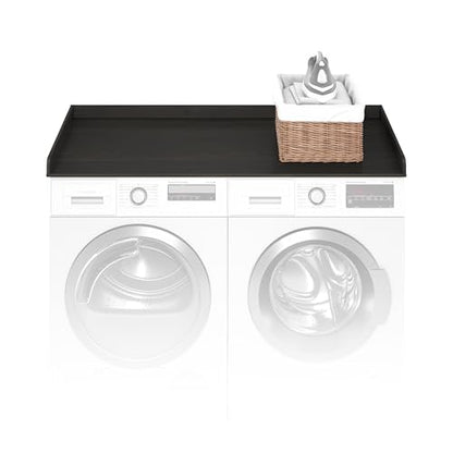 Furinno RAVEL Washer Dryer Countertop Organizer, Shelf Washing Machine Topper with Edge Rails, Anti Slip Pads, 27.5D x 54W, Single, for Laundry Room Storage Organization and Laundry Hamper, Espresso