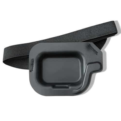 3D Silicone Single Eye Patch - Reusable Contoured Monocular Eye Mask with Adjustable Elastic Strap & Travel Case, Light Blocking Shield for Sleeping, Travel, Cosplay, Wind & Dust Protection (Left)