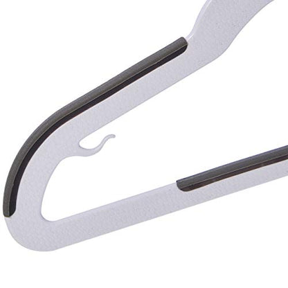 Amazon Basics Plastic Kids Clothes Hangers, Non-Slip, White and Black, 12.8" x 8" x 0.2", 30-Pack