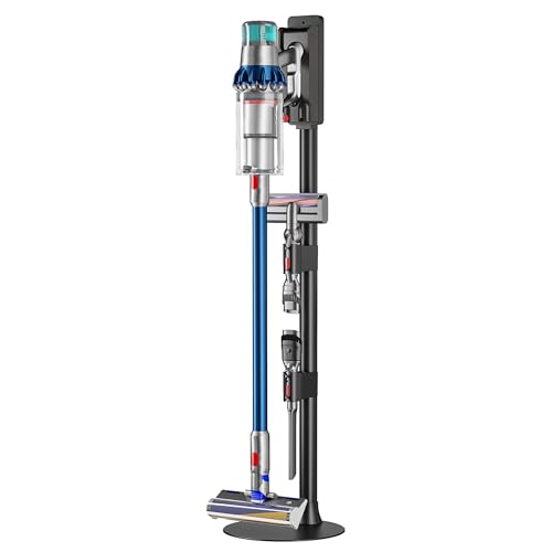 Vacuum Cleaner Stand, Compatible with Dyson G5 V15 V12 V11, Black | with 2 Removable Accessory Clips, for V10 V8 V7 V6, Vacuum Attachment Organizer with Built-in Cable Slot