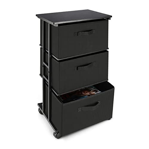 Dresser Storage with 3 Drawers, Fabric Dresser Tow...