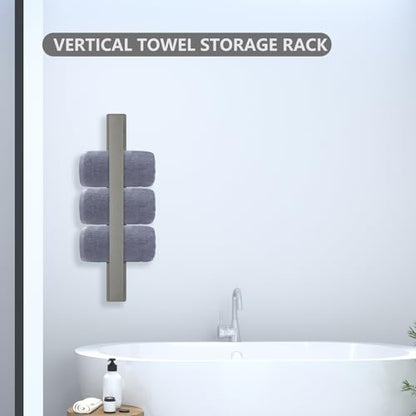 Bathroom Towel Bars,16-Inch Stainless Steel Towel Bar for Large Towel,Strong Self-Adhesive/Screws Wall Mounting,Rust-Proof,Towel Holder for Bathroom and Kitchen Storage (Grey)