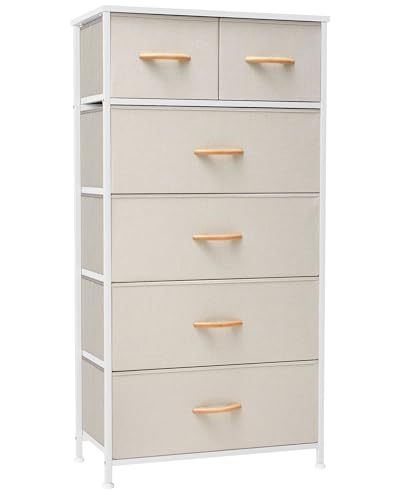 Dresser for Bedroom Tall Skinny Dresser Storage To... (Beige)