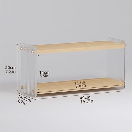 Coffee Station Organizer 2 Tier Acrylic Home Storage Mugs Hooks for Kitchen Countertops, Coffee Bars, for Placing Mugs, Coffee Beans, Syrup, Cups, Stirrers