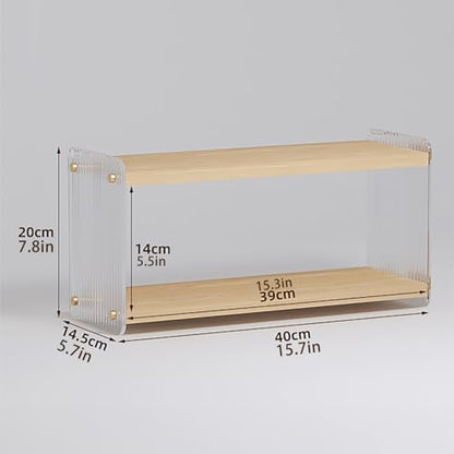 Coffee Station Organizer 2 Tier Acrylic Home Storage Mugs Hooks for Kitchen Countertops, Coffee Bars, for Placing Mugs, Coffee Beans, Syrup, Cups, Stirrers