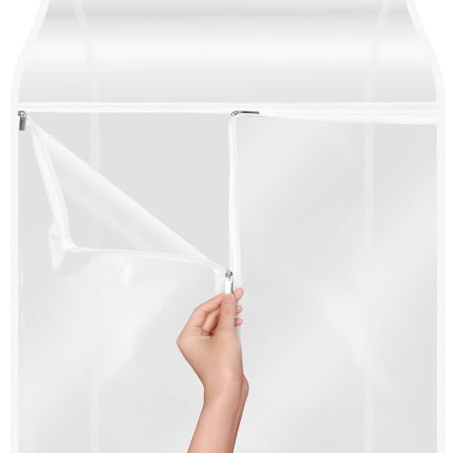 Zilink Dress Bags for Hanging Clothes Clear Garment Rack Cover 60 in, 2Pack | Dustproof, Breathable, Hanging Garment Bags for Storage for Coats, Long Dress, Gown Storage