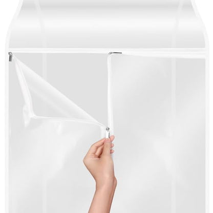 Zilink Dress Bags for Hanging Clothes Clear Garment Rack Cover 60 in, 2Pack | Dustproof, Breathable, Hanging Garment Bags for Storage for Coats, Long Dress, Gown Storage